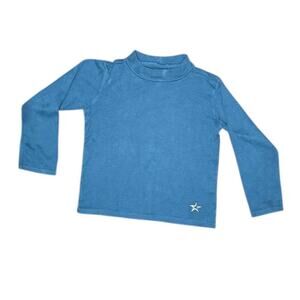 Studio Works Kids Mock Turtleneck Long Sleeve Blue Tee